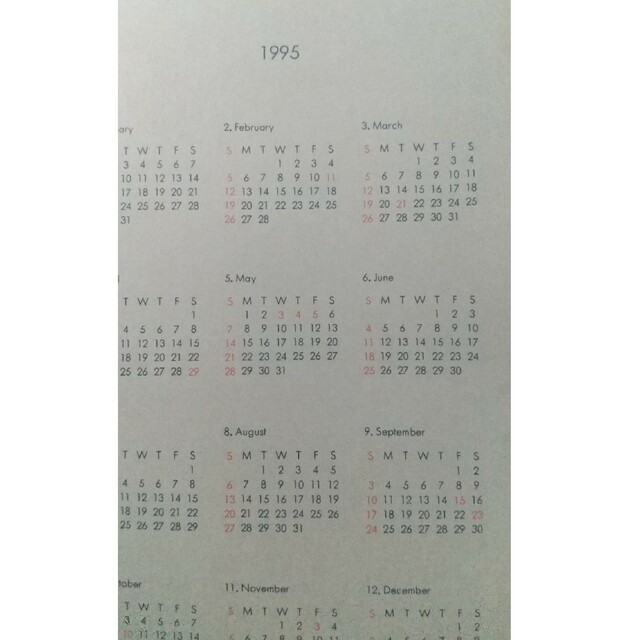 システム手帳  1995年~1996年 インテリア/住まい/日用品の文房具(カレンダー/スケジュール)の商品写真