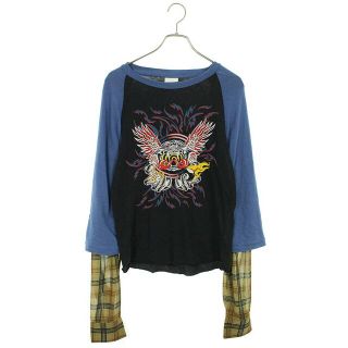 ドリスヴァンノッテン(DRIES VAN NOTEN)のドリスヴァンノッテン フロントプリントシャツドッキング長袖カットソー メンズ S(Tシャツ/カットソー(七分/長袖))