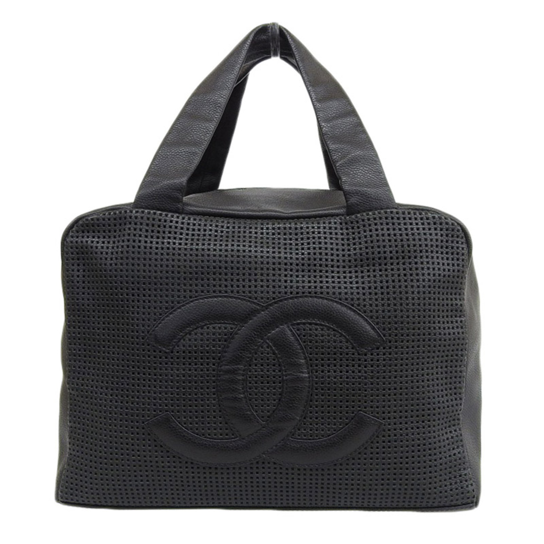 シャネル CHANEL ハンドバッグ ミニボストン メッシュ レザー ブラック ...