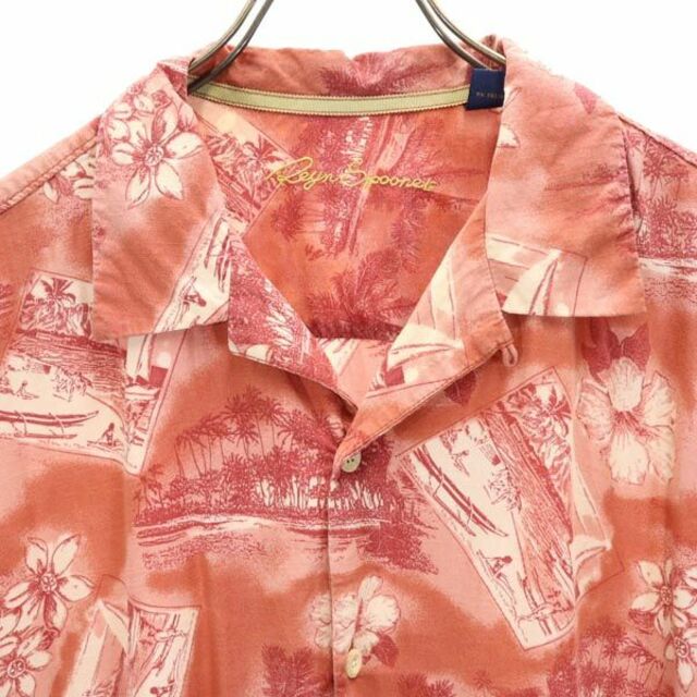 レインスプーナー 総柄 アロハシャツ XL 赤系 reyn spooner オープンカラー 半袖 メンズ 【中古】 【230601】
