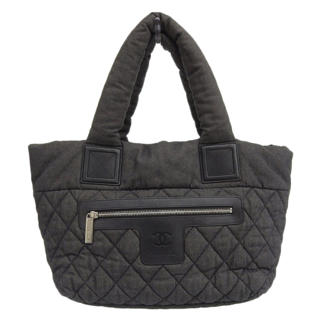 シャネル CHANEL コココクーンMM トートバッグ デニム レザー ダークグレー ブラック A48611  新入荷 CH0836約29ｃｍ×縦