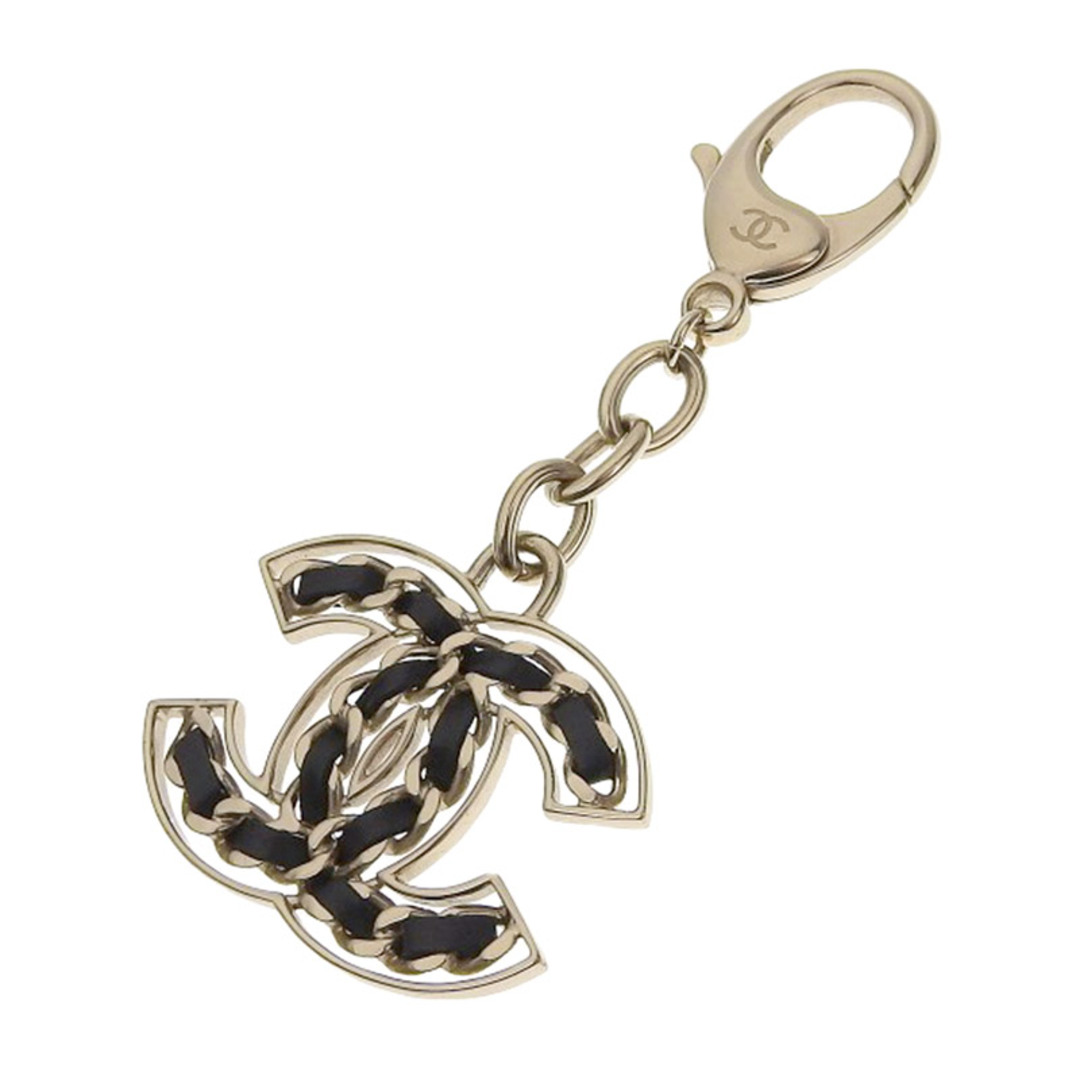 シャネル CHANEL バッグチャーム キーホルダー ブラック ゴールド ココマーク GP 革 レザー B19P  新入荷 CH0833