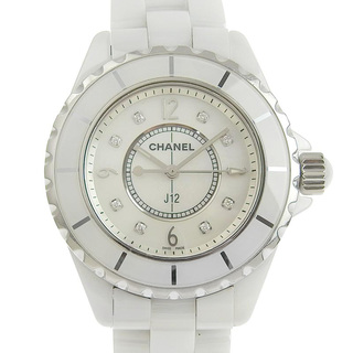 シャネル(CHANEL)のシャネル CHANEL J12 レディース クォーツ 腕時計 セラミック 8Pダイヤモンド ホワイト文字盤 H2422 中古 新入荷 CH0837(腕時計)