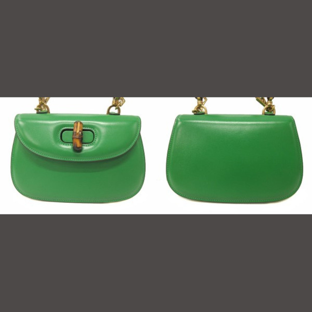 GUCCI バンブー スモール トップハンドルバッグ グリーン 2WAY 緑
