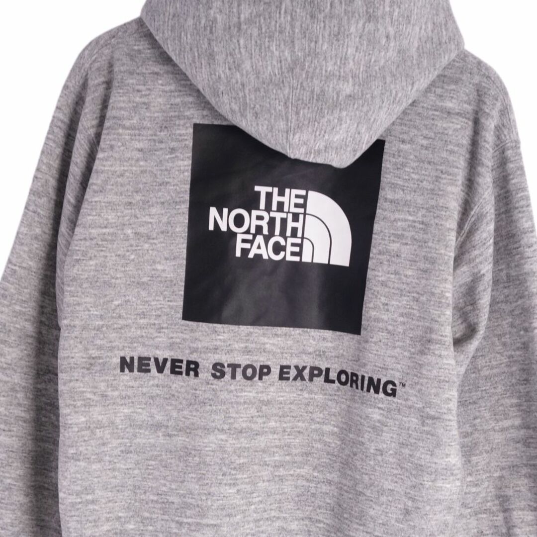 美品 ザノースフェイス THE NORTH FACE パーカー フーディー プルオーバー ロゴ トップス メンズ L グレー