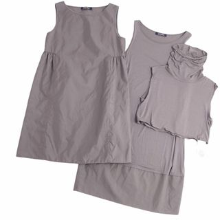 マックスマーラ(Max Mara)の美品 マックスマーラ S'Max Mara ワンピース 2way ノースリーブ 無地 トップス レディース M グレー(ひざ丈ワンピース)