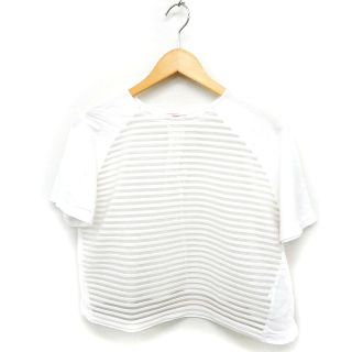 エモダ(EMODA)のエモダ EMODA 半袖 カットソー Tシャツ ボーダー柄 透け感 F ホワイト(カットソー(半袖/袖なし))