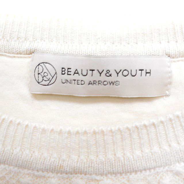 BEAUTY&YOUTH UNITED ARROWS(ビューティアンドユースユナイテッドアローズ)のB&Y ユナイテッドアローズ レース 長袖 カットソー Tシャツ 袖透け感 丸首 レディースのトップス(カットソー(長袖/七分))の商品写真