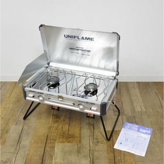 ユニフレーム(UNIFLAME)の美品 ユニフレーム UNIFLAME ツインバーナー US-1900 ツーバーナー キャンプ アウトドア バーベキュー(ストーブ/コンロ)