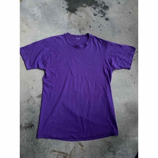 ヘインズ(Hanes)の90s アメリカ製 無地tシャツ 紫 シングルステッチ　ビックサイズ(Tシャツ/カットソー(半袖/袖なし))