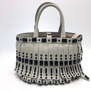 プラダ(PRADA)のプラダ PRADA フリンジ B2466S カバン ハンドバッグ レザー ホワイト(ハンドバッグ)