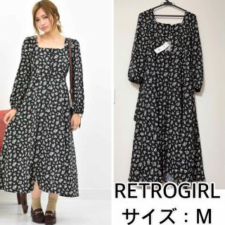 レトロガール(RETRO GIRL)の新品❤️RETROGIRL バックリボン花柄ワンピース　フラワー　(ロングワンピース/マキシワンピース)