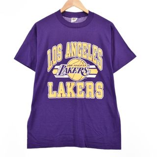 古着 80年代 TRENCH NBA LOSANGELES LAKERS ロサンゼルスレイカーズ スポーツプリントTシャツ USA製 メンズM ヴィンテージ /eaa330122(Tシャツ/カットソー(半袖/袖なし))