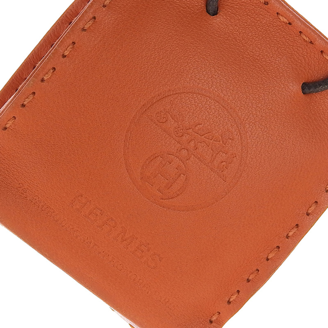 Hermes(エルメス)のエルメス HERMES サックオランジュ バッグチャーム レザー オレンジ/ブラウン 中古 新入荷 HE0827 レディースのファッション小物(その他)の商品写真