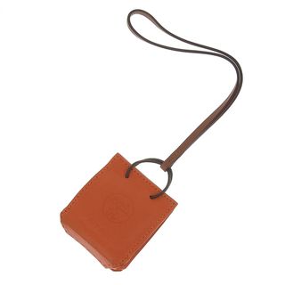 エルメス(Hermes)のエルメス HERMES サックオランジュ バッグチャーム レザー オレンジ/ブラウン 中古 新入荷 HE0827(その他)