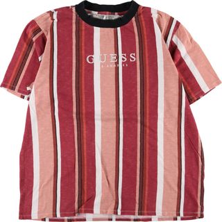 ゲス(GUESS)の古着 ゲス Guess ORIGINALS マルチストライプ 半袖 ロゴTシャツ メンズXL /eaa339771(Tシャツ/カットソー(半袖/袖なし))