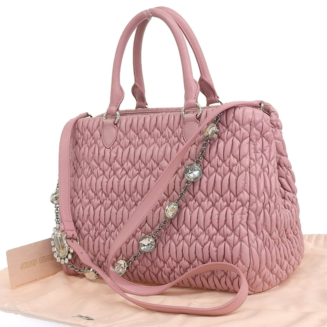 ミュウミュウ MIUMIU ナッパクリスタル 2WAYバッグ ハンドバッグ ショルダーバッグ レザー ピンク 5BA958 中古 新入荷 OB1450 ミュウミュウ MIUMIU ナッパクリスタル 2WAYバッグ ハンドバッグ ショルダーバッグ レザー ピンク 5BA958 中古 新入荷 OB1450