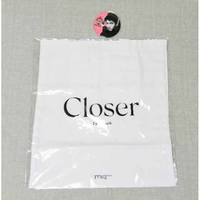 東方神起(トウホウシンキ)の東方神起　チャンミン　エコバッグ　Closer　おまけ付　新品・未使用　☆ エンタメ/ホビーのタレントグッズ(アイドルグッズ)の商品写真