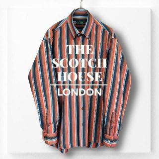 ザスコッチハウス(THE SCOTCH HOUSE)の【ザスコッチハウス】長袖 シャツ ストライプブ XL シルク ボタンダウン(シャツ)