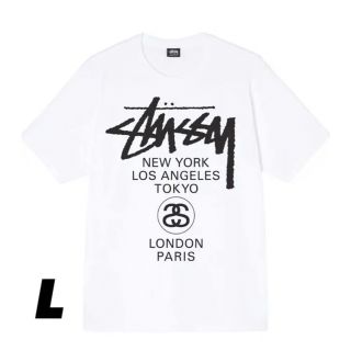 ステューシー(STUSSY)のWORLD TOUR TEE/ワールド ツアー Tシャツ L(Tシャツ/カットソー(半袖/袖なし))