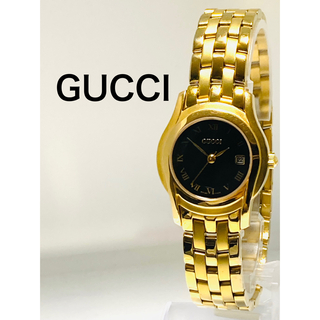 グッチ(Gucci)の【付属品有】 GUCCI グッチ　ゴールド　電池新品　レディース腕時計　デイト(腕時計)