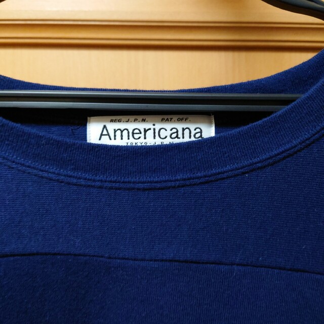 AMERICANA(アメリカーナ)のcano6_6様専用　アメリカーナ　七分袖Tシャツ　紺 レディースのトップス(Tシャツ(長袖/七分))の商品写真