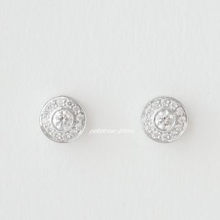 人気色 ティファニー バイザヤード ダイヤ ピアス PT950 0.08×2