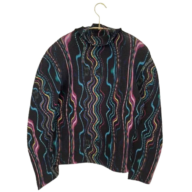me ISSEY MIYAKE カットソー マルチカラー 長袖 タートルネック