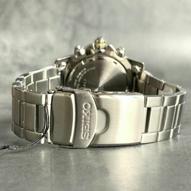 セイコー SEIKO クロノグラフ メンズ腕時計 100M防水 ネイビー