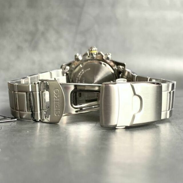 【新品】SEIKO セイコー クロノグラフ 100M防水 メンズ腕時計