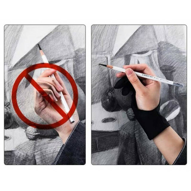WEB限定カラー Мサイズ デッサン用手袋 ブラック イラスト スケッチ 汚れ 誤作動防止 美術