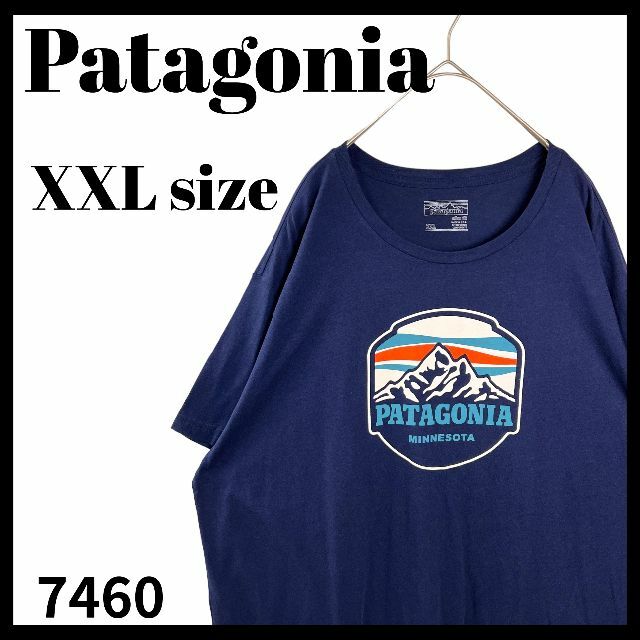 USA Patagonia パタゴニア 半袖 Tシャツ ネイビー 紺 XXL