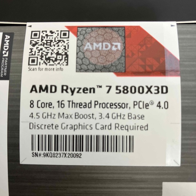 履き心地◎ 【国内正規品】AMD エーエムディー / Ryzen 7 5800X3D BOX