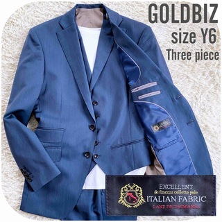 GOLDBIZ イタリア製生地 スリーピースセットアップスーツ Y6 L メンズ 