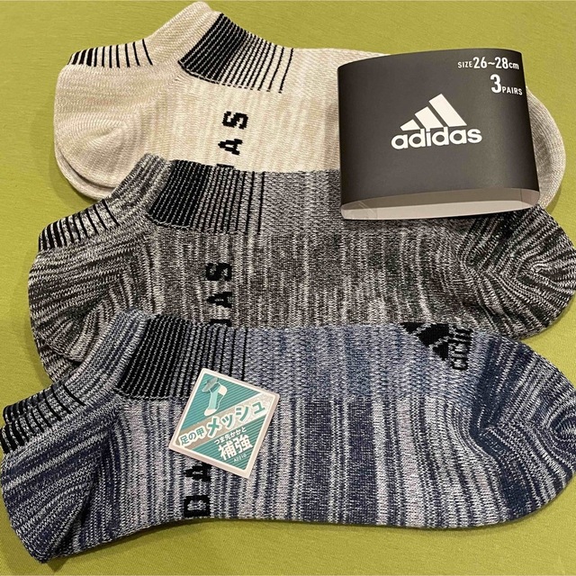 adidas(アディダス)の【アディダス】甲メッシュ＆人気のミックス生地‼️メンズ靴下3足組　AD-55A メンズのレッグウェア(ソックス)の商品写真