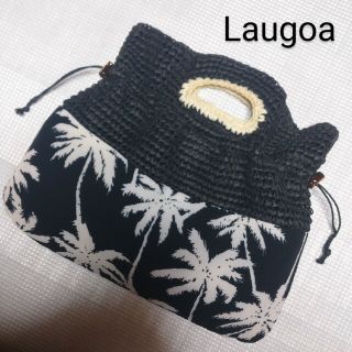 ラウゴア(Laugoa)の【送料込】Laugoa　ヤシの木柄クラッチバッグ（黒）(クラッチバッグ)