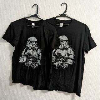 ストームトルーパーの黒Tシャツ S＆Mサイズ ペアルック(Tシャツ(半袖/袖なし))