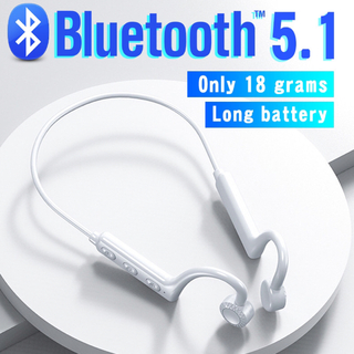 Bluetooth骨伝導ワイヤレスイヤホン　ホワイト　新品未使用(ヘッドフォン/イヤフォン)