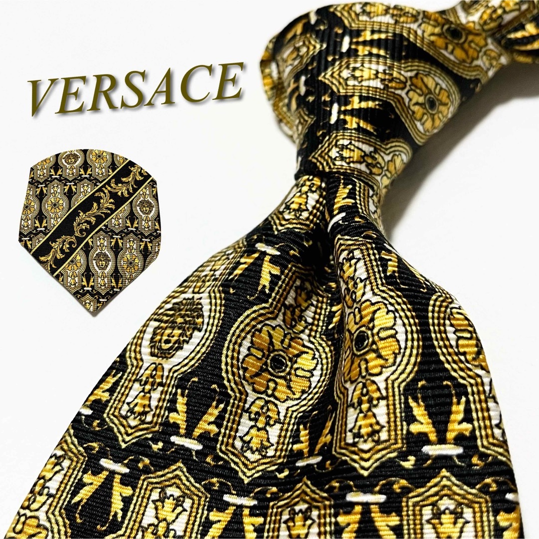 VERSACE ジャンニヴェルサーチ 美品 メデューサ バロック柄 ネクタイ