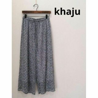 カージュ(Khaju)のカージュ khaju ストレッチ素材裏地付 花柄 シアー パンツ レディース(カジュアルパンツ)