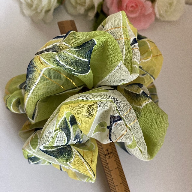 シュシュ 花柄 黄緑 ハンドメイド No.521 - 通販 - sinerminco.com.pe