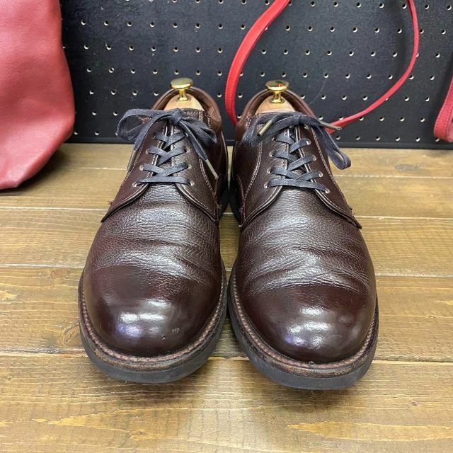 Alden(オールデン)の旧ロゴ ALDEN オールデン プレーントゥ シボ革 ブラウン 9.5C メンズの靴/シューズ(ドレス/ビジネス)の商品写真