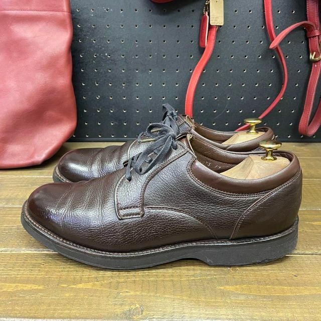 Alden(オールデン)の旧ロゴ ALDEN オールデン プレーントゥ シボ革 ブラウン 9.5C メンズの靴/シューズ(ドレス/ビジネス)の商品写真