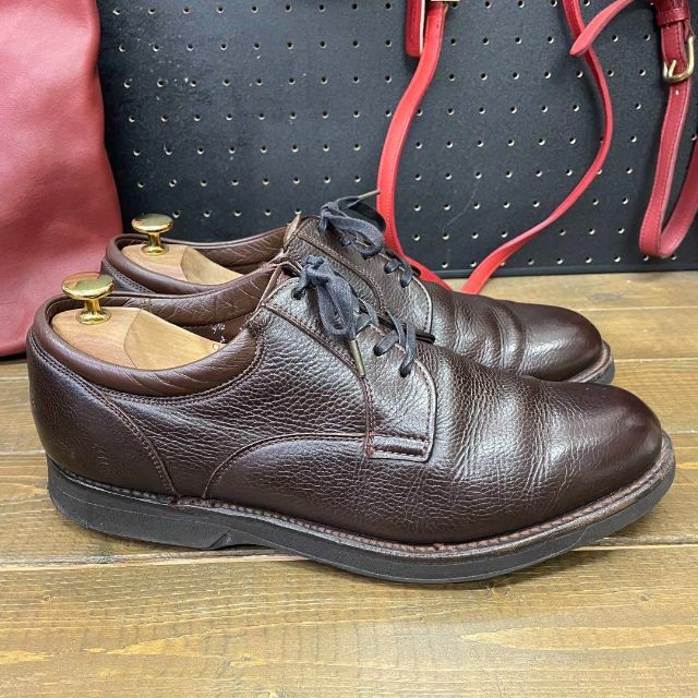 Alden(オールデン)の旧ロゴ ALDEN オールデン プレーントゥ シボ革 ブラウン 9.5C メンズの靴/シューズ(ドレス/ビジネス)の商品写真