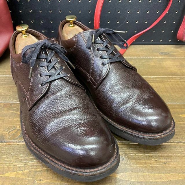 Alden(オールデン)の旧ロゴ ALDEN オールデン プレーントゥ シボ革 ブラウン 9.5C メンズの靴/シューズ(ドレス/ビジネス)の商品写真