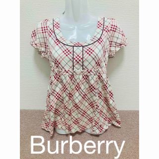 バーバリーブルーレーベル(BURBERRY BLUE LABEL)の☆Burberryバーバリー☆ レディース　トップス　レッドチェック　Mサイズ(Tシャツ(半袖/袖なし))