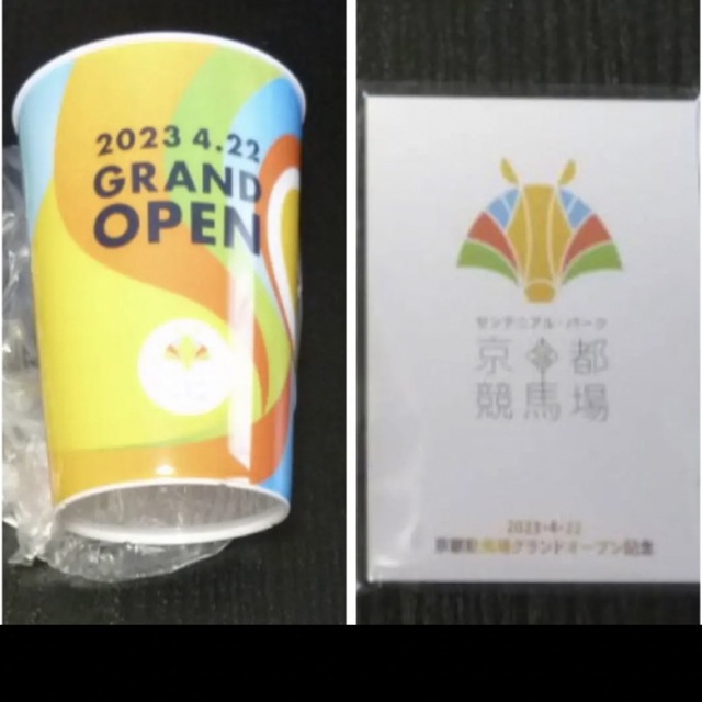 京都競馬場　グランドオープン記念　モチノキメモリアルカード、スーベニアカップ エンタメ/ホビーのコレクション(ノベルティグッズ)の商品写真