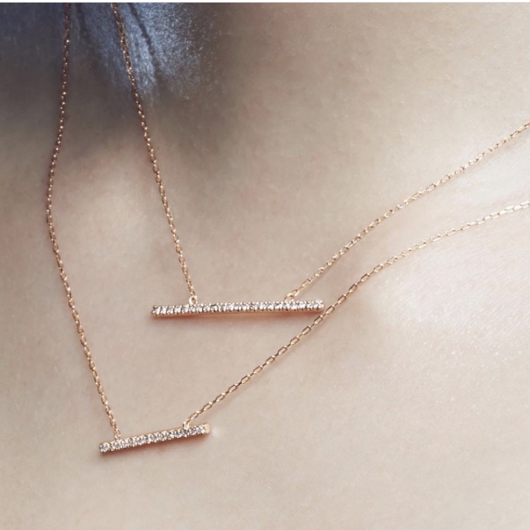 ヒロタカGossamer Diamond Bar Necklace