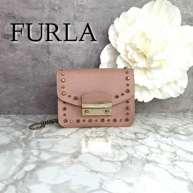 Furla - 美品 FURLA フルラ メトロポリス スタッズ チェーンバッグ