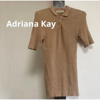 フリークスストア(FREAK'S STORE)の【used】Adriana Kay アドリアナケイ　半袖ポロシャツ　ポロニット(ポロシャツ)